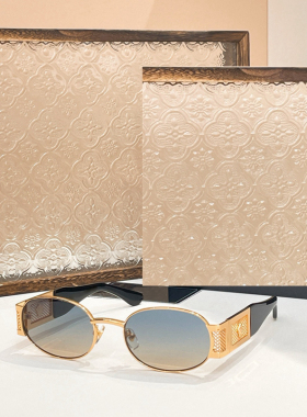 复古嘻哈风金属椭圆遮阳墨镜男女