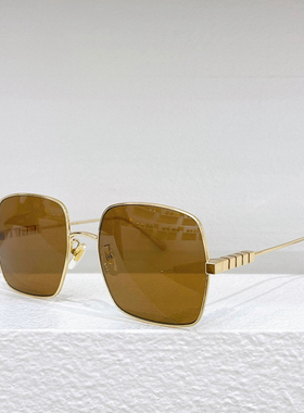 新款金属方形太阳眼镜女款1434S时尚遮阳墨镜男款防紫外线金绿茶