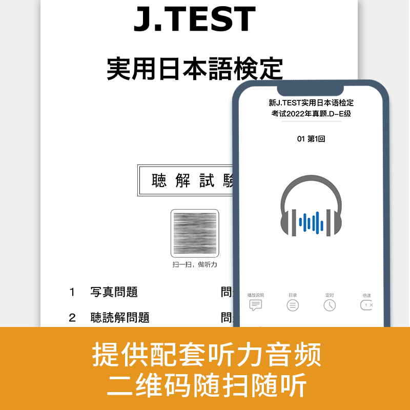 2023备考jtest2022年真题D-E级附赠音频160-165回新J.TEST实用日本语检定考试2022年真题日本语鉴定考试华东理工大学出版社 - 图2