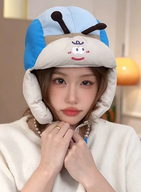 女冬季卡通蜗牛雷锋帽保暖防风