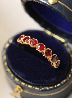 小众设计18K金天然红宝石戒指