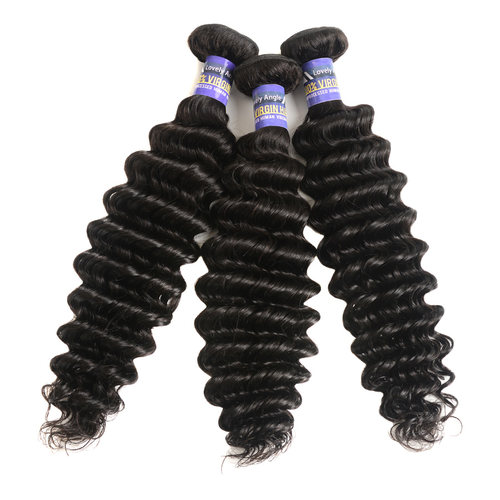 Indian virgin hair bundles Grade 8A Deep Weave印度真人发帘 - 图1