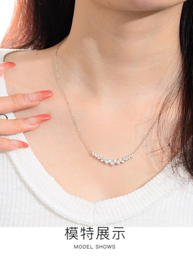 新娘晚宴925银莫桑石项链