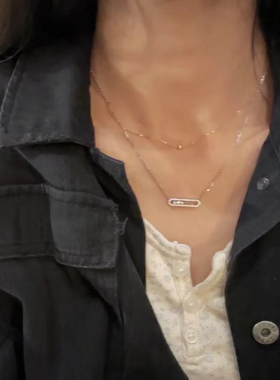 魔猫昭昭镀金可移欧美时尚超萌纯欲V金镶嵌锆石闪钻新娘晚宴项链