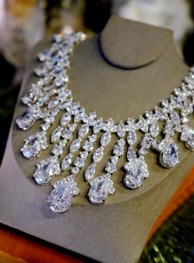 奢华大气新娘晚礼服婚纱项链配饰