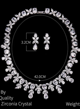 魔猫昭昭高级感项链套装欧美时尚设计感新娘晚宴一字肩晚礼服配饰