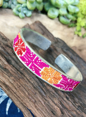 民族风苗银开口饰品手镯