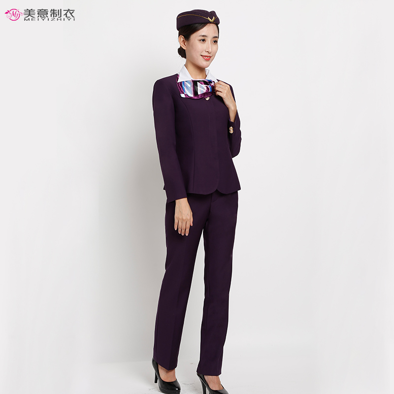 春季空姐服物业前台工作服马甲套装客服导医服讲解员女士职业装-图2