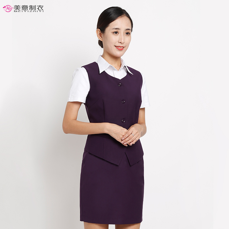 春季空姐服物业前台工作服马甲套装客服导医服讲解员女士职业装-图0