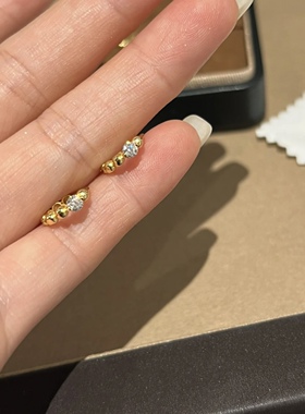 新品！10分莫桑钻mini泡泡耳圈925银