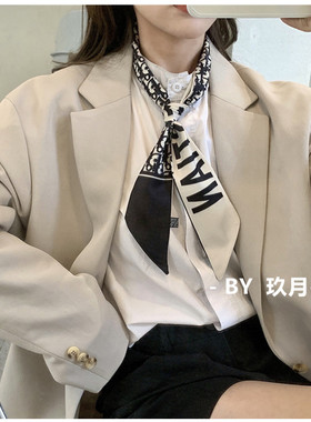 韩国ins家同款长条小领巾百搭