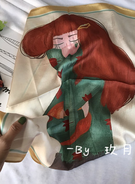 复古文艺花朵ins风仿真小丝巾