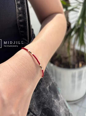 磨砂复古红极细手链新品