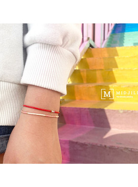 少女心甜美风樱花粉包金极细手链