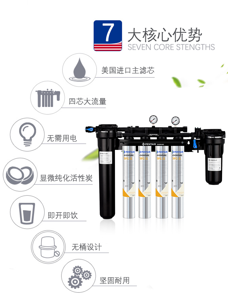 爱惠浦7FC-S双联 三联四联四头净水器咖啡奶茶餐厅自来水过滤器 - 图1