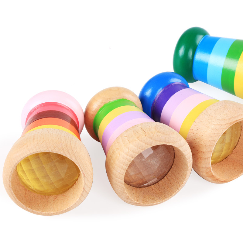 儿童木制神奇蜂眼多棱镜效果万花筒幼儿园益智区域材料玩具 - 图0