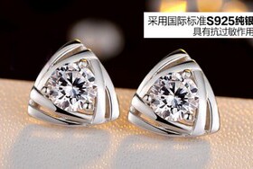 国庆节简洁风镀白金耳饰品