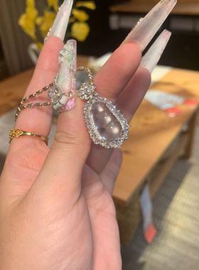 S925纯银镀高碳钻mini福豆吊坠