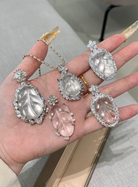 S925银缅甸天然水沫玉a货阳绿叶子吊坠送证书