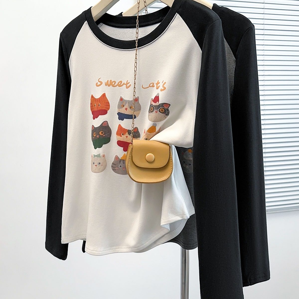 2025秋装新款胖mm大码女加厚字母猫咪印花内搭打底T恤,淘宝优惠券,粉丝福利购,淘宝优惠卷
