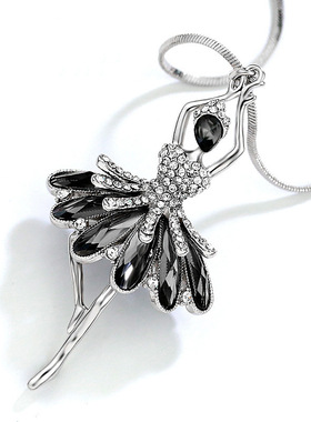 新款韩版水晶毛衣链条项链