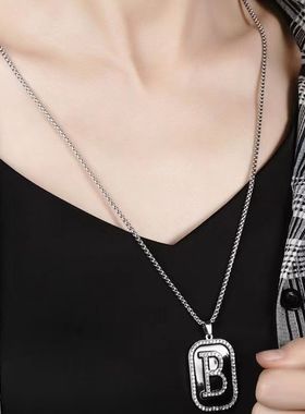 B字母项链女新款潮秋冬毛衣链