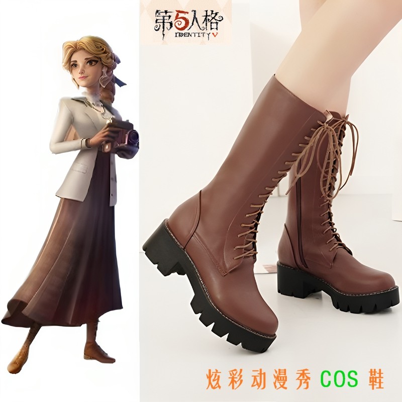 第五人格cos鞋求生者记者爱丽丝德罗斯初始原皮cospaly鞋大码靴子,淘宝优惠券,粉丝福利购,淘宝优惠卷