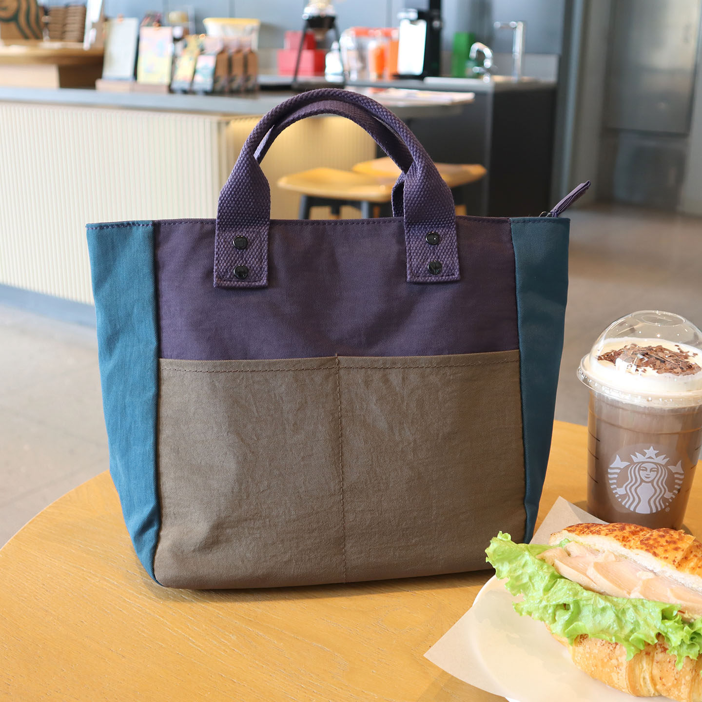 新款休闲时尚撞色防水布包便当包手提袋上班通勤带饭饭盒袋妈咪包,淘宝优惠券,粉丝福利购,淘宝优惠卷