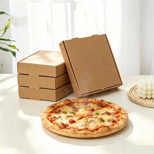 披萨盒子6 7 8 9 10 12寸一次性牛皮pizza打包盒折叠外卖包装纸盒 - 图2