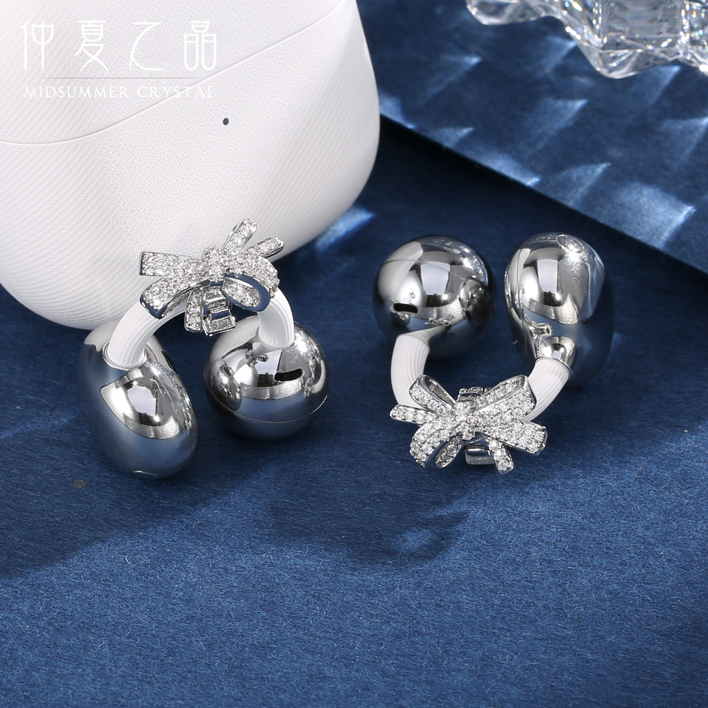 蝴蝶结耳夹式耳机钻扣适用华为freeclip2耳饰锆石夹扣装饰扣配饰,淘宝优惠券,粉丝福利购,淘宝优惠卷