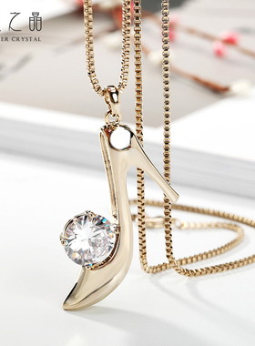 仲夏之晶高级感高跟鞋毛衣链女