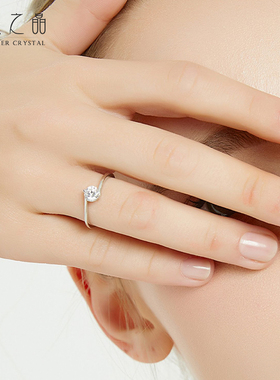 仲夏之晶婚礼道具50分仿真戒指女