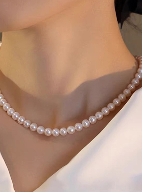 珍珠项链女气质优雅锁骨链