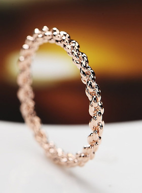 仲夏之晶原创设计时尚麻花戒指女