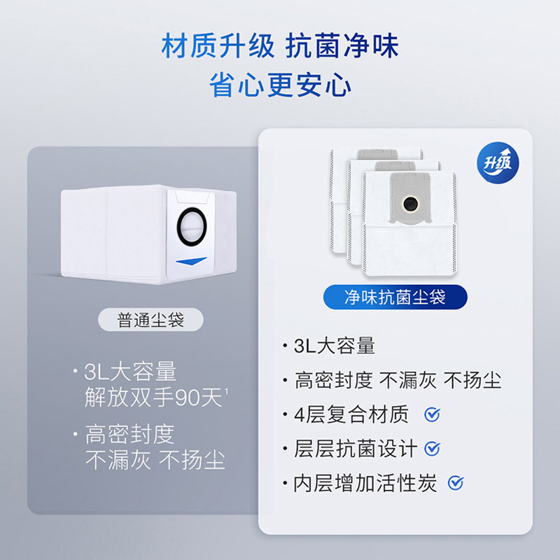 科沃斯扫地机器人X8PROPLUS/T50系列地宝原装配件抗菌集尘垃圾袋,淘宝优惠券,粉丝福利购,淘宝优惠卷