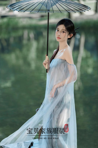连衣裙新中式网纱复古女装国风晨袍仙女抹胸裙子水墨画宽松服装 - 图3