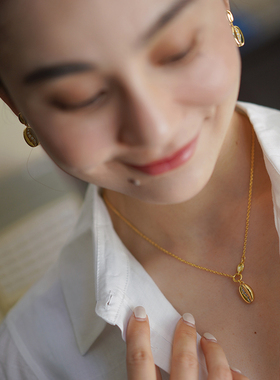 muer沐耳925纯银项链吊坠