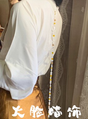 「云梦若」古风明制压襟璎珞项链新中式背云长流苏马面裙汉服配饰