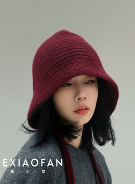 格小梵·正品100%WOOL韩版针织毛线帽渔夫帽护耳秋冬季时尚盆帽