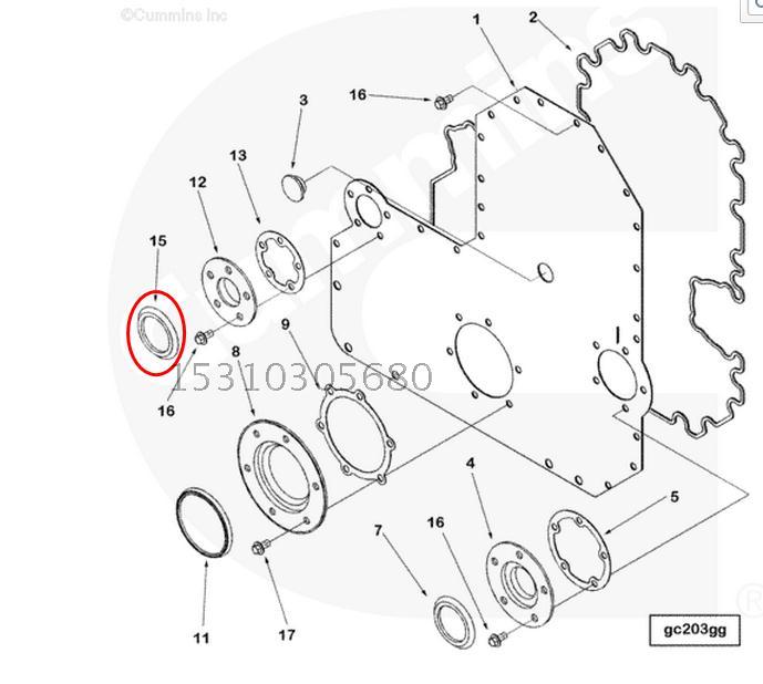 康明斯M11曲轴前水泵油封3161742 380389 4316177 23896891 - 图2