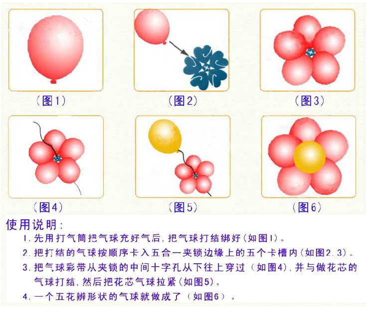 结婚庆典生日婚房布置婚礼装饰梅花夹 5合一气球夹气球造型夹-图0