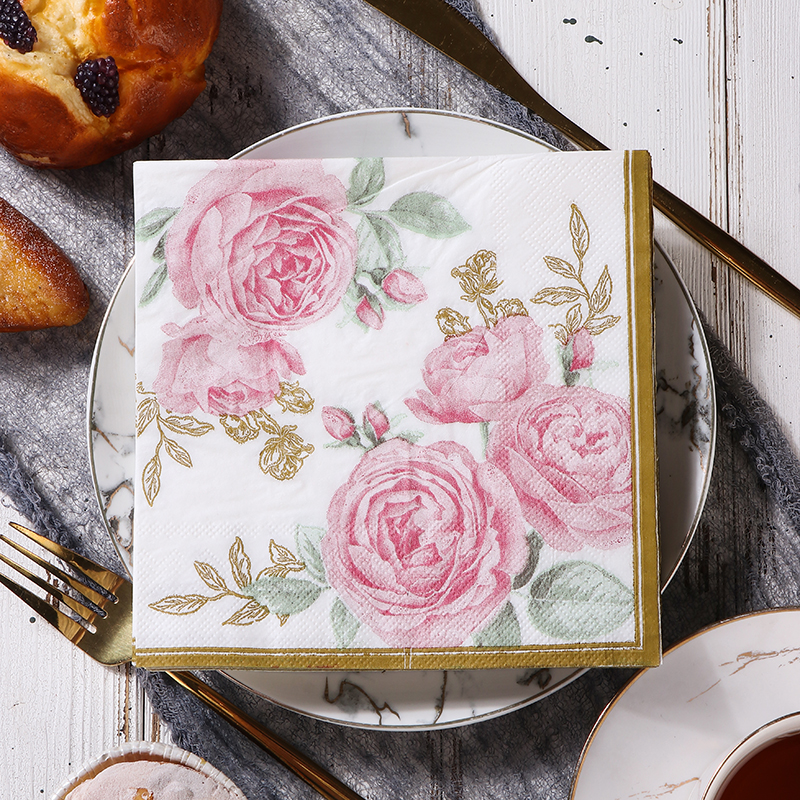 Runlux三层加厚彩色纸巾 印花餐巾纸 高端婚礼纯木浆纸50张盒装,淘宝优惠券,粉丝福利购,淘宝优惠卷