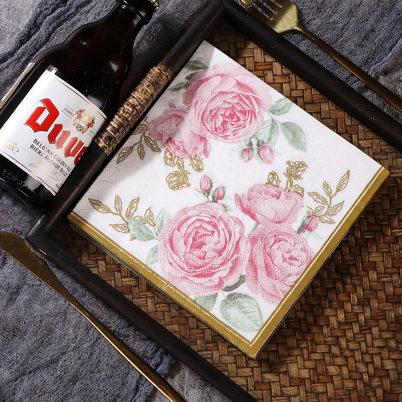 Runlux三层加厚彩色纸巾 印花餐巾纸 高端婚礼纯木浆纸50张盒装,淘宝优惠券,粉丝福利购,淘宝优惠卷