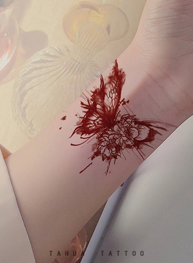 她画七张绝美蝴蝶纹身贴防水防汗