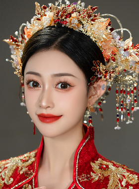 尹霞中式古风新娘秀禾发饰