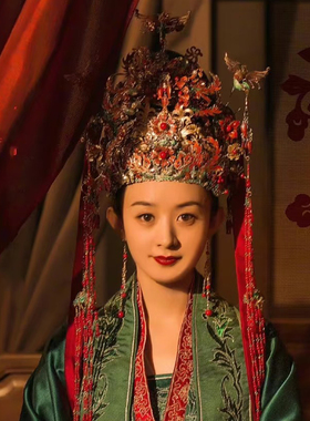 古装样片凤冠知否知否同款凤冠古装新娘结婚汉服婚嫁大红色发冠