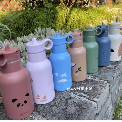 丹麦Liewood儿童宝宝高颜值保温杯 外出水杯水壶不锈钢带吸管双盖 - 图1