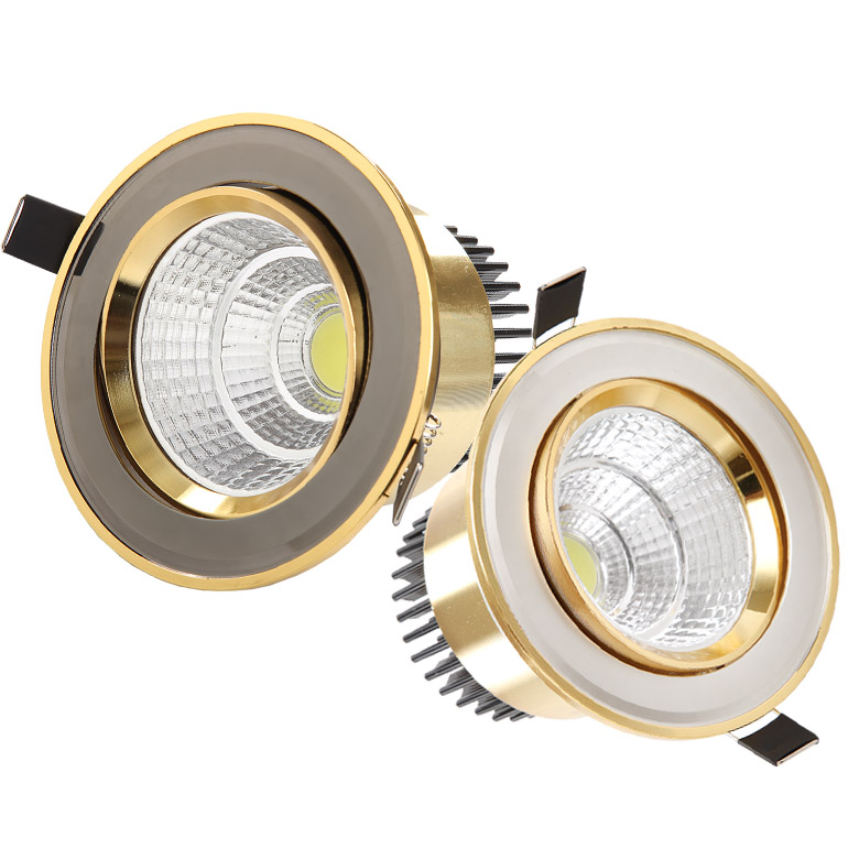 Golden LED downlight spotlight European style TV background wall