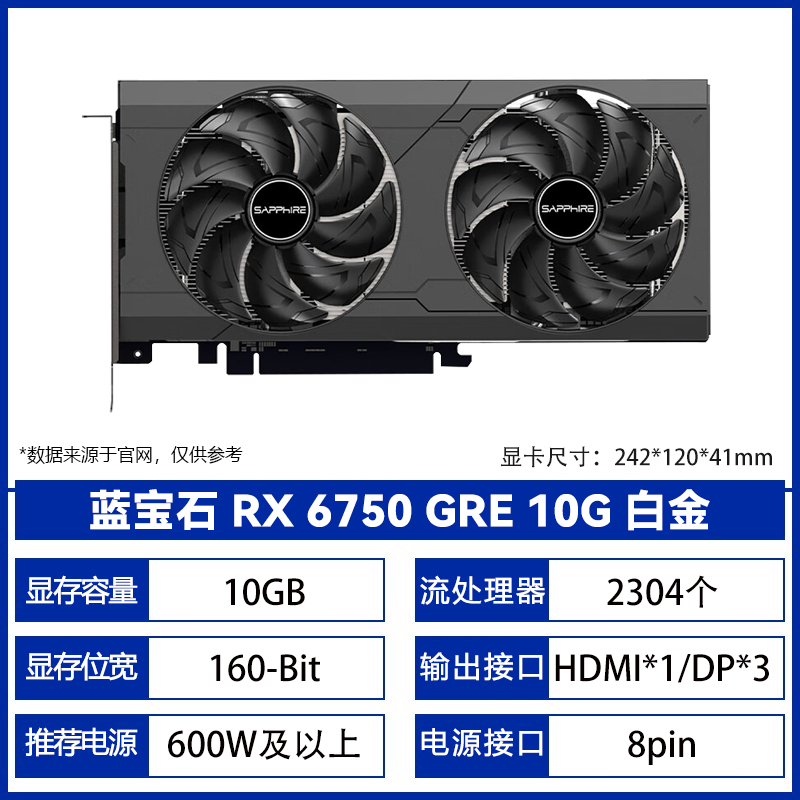 蓝宝石瀚铠盈通撼讯技嘉RX6750GRE 7650 B580 9070XT电脑游戏显卡-图3