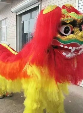 舞狮道具整套成人双人舞狮子的狮子头道具高档北狮亮片狮子